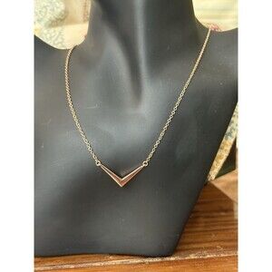 Melinda Maria Signed Gold 16" 14k Rose Gold Plated Arrow Chain Necklace